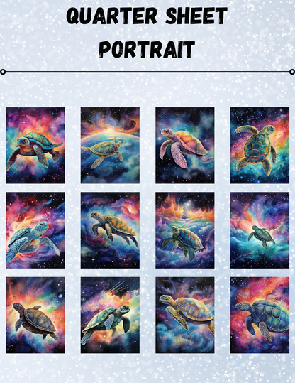 "Cosmic Turtles" Decorative Diamond Painting Release Paper