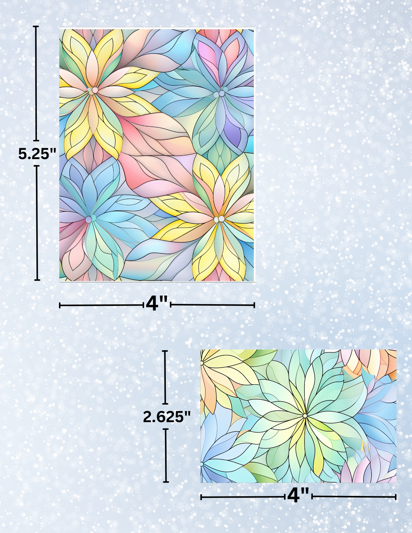 "Pastel Stained Glass Flowers" Decorative Diamond Painting Release Papers