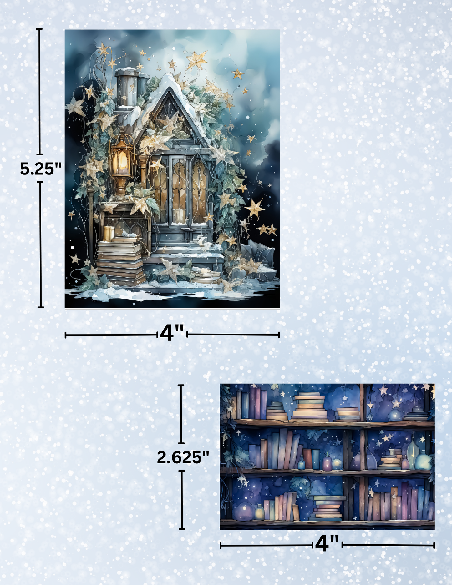 "Winter Forest Library 1" Decorative Diamond Painting Release Paper