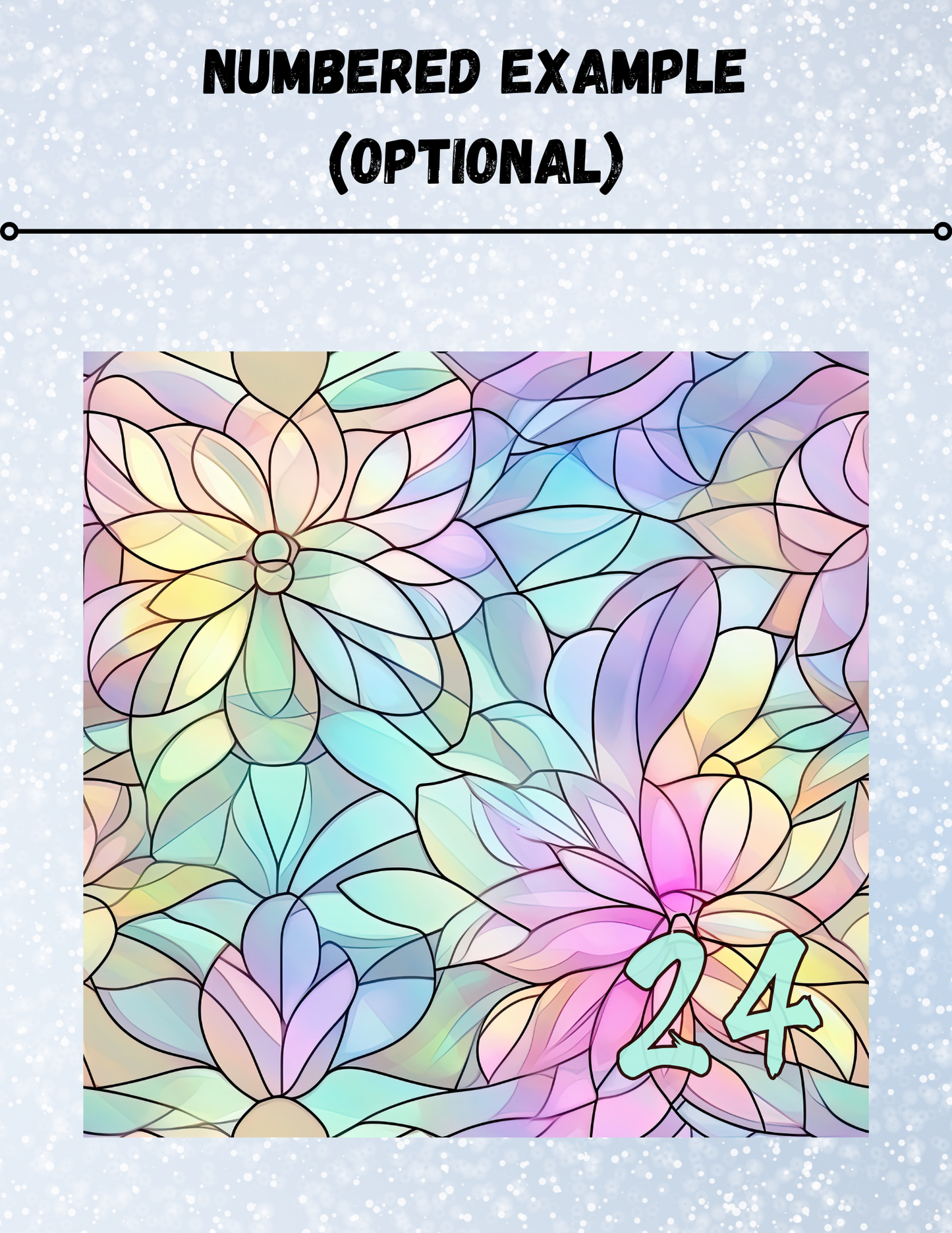 "Pastel Stained Glass Flowers" Decorative Diamond Painting Release Papers