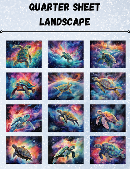 "Cosmic Turtles" Decorative Diamond Painting Release Paper