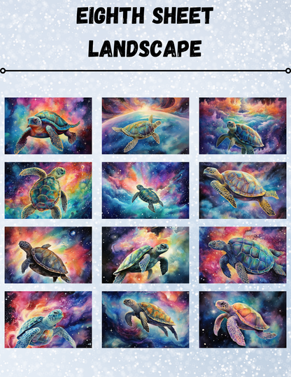 "Cosmic Turtles" Decorative Diamond Painting Release Paper