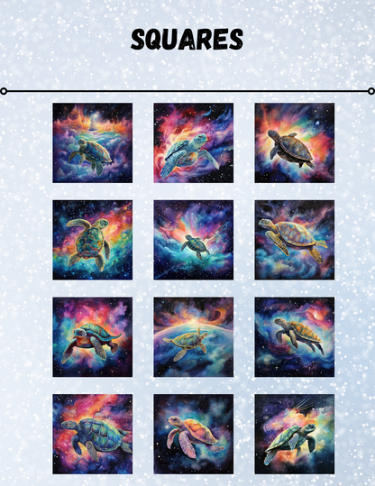 "Cosmic Turtles" Decorative Diamond Painting Release Paper