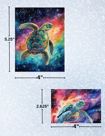 "Cosmic Turtles" Decorative Diamond Painting Release Paper