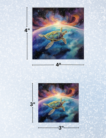 "Cosmic Turtles" Decorative Diamond Painting Release Paper