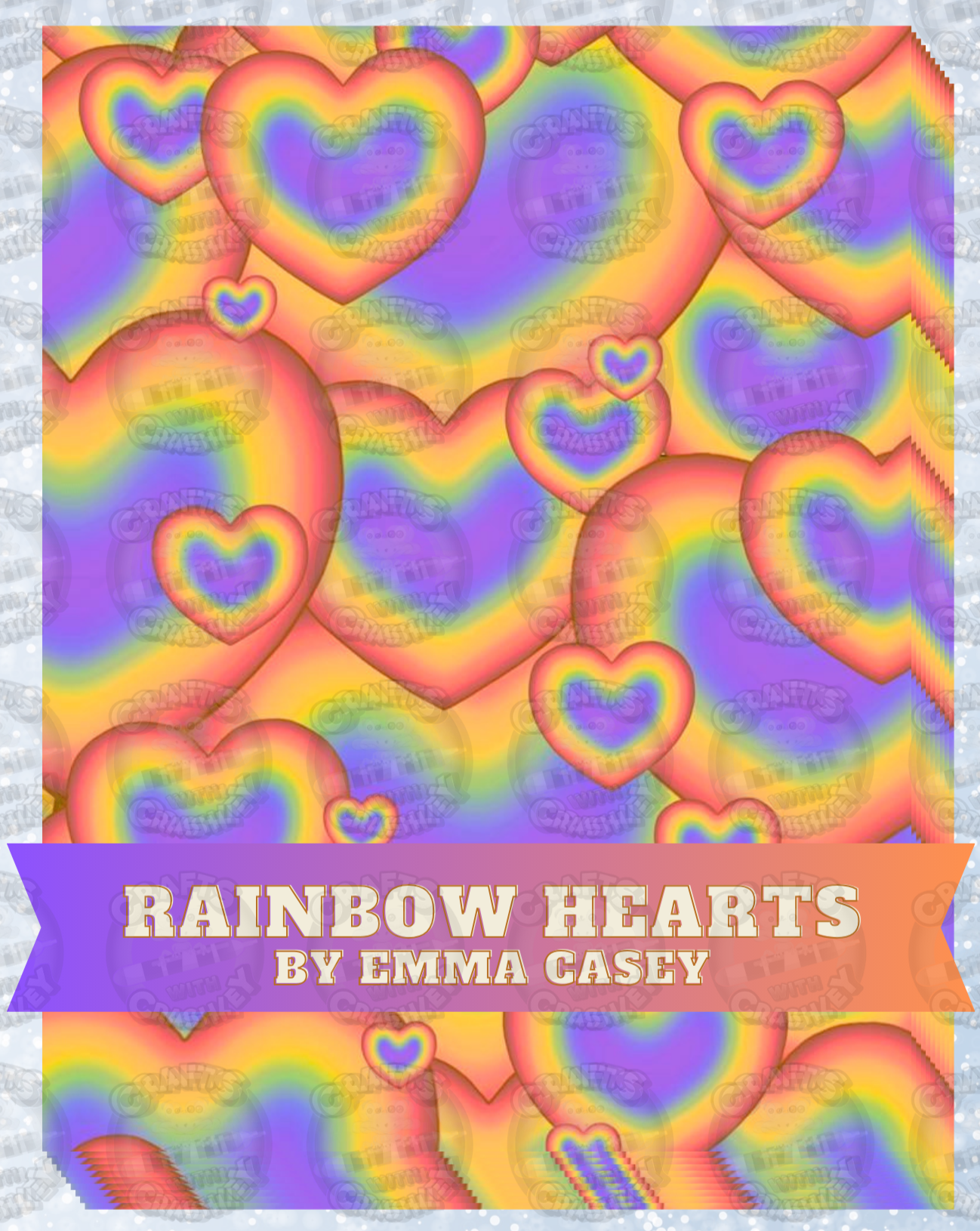 "Rainbow Hearts" by Emma Casey Decorative Diamond Painting Release Papers