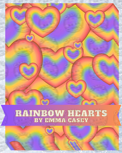 "Rainbow Hearts" by Emma Casey Decorative Diamond Painting Release Papers