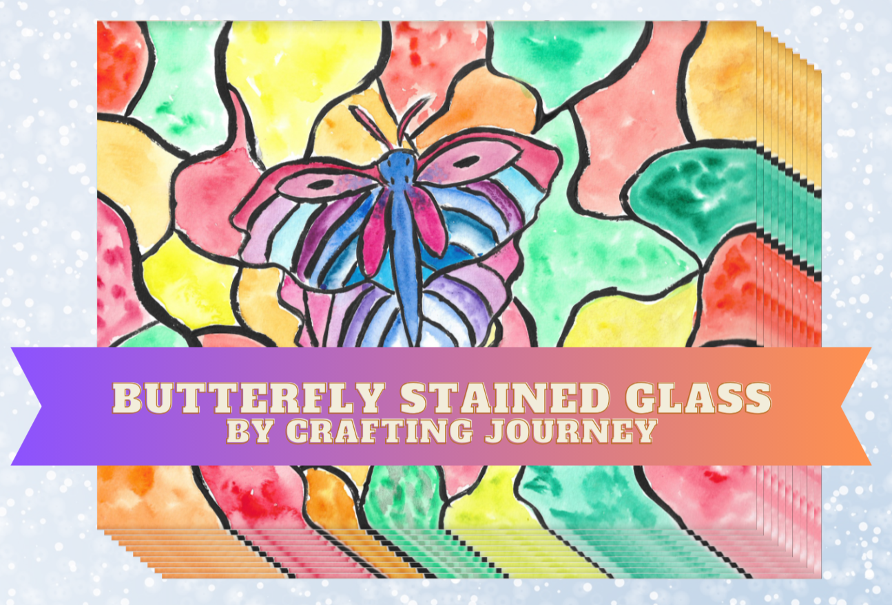 "Butterfly Stained Glass" By Crafting Journey Decorative Diamond Painting Release Papers