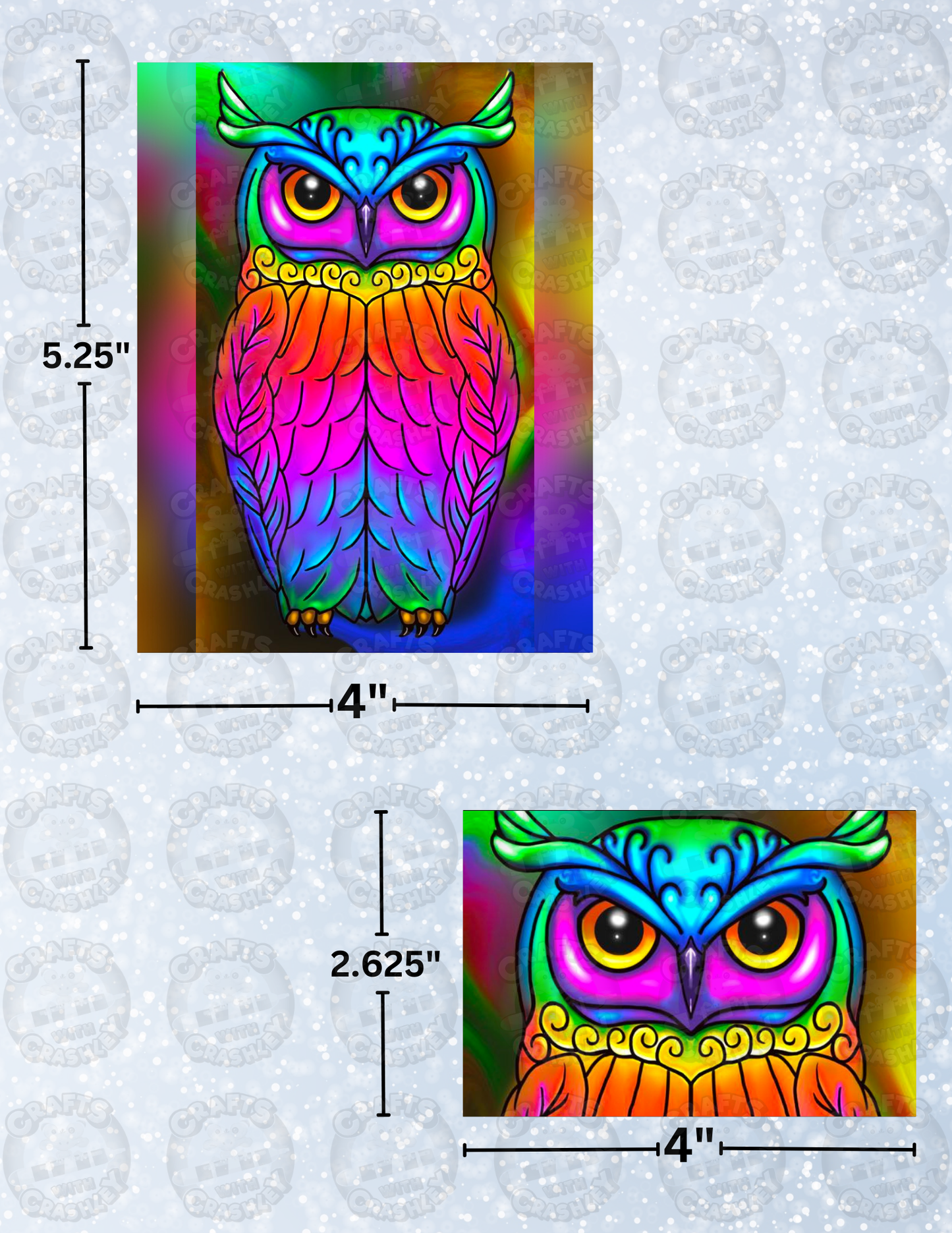 "Rainbow Owl" by Emma Casey Decorative Diamond Painting Release Papers