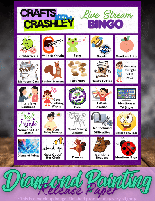 "Crafts With Crashley Bingo Card Combo Pack" Premium Release Papers for Diamond Painting