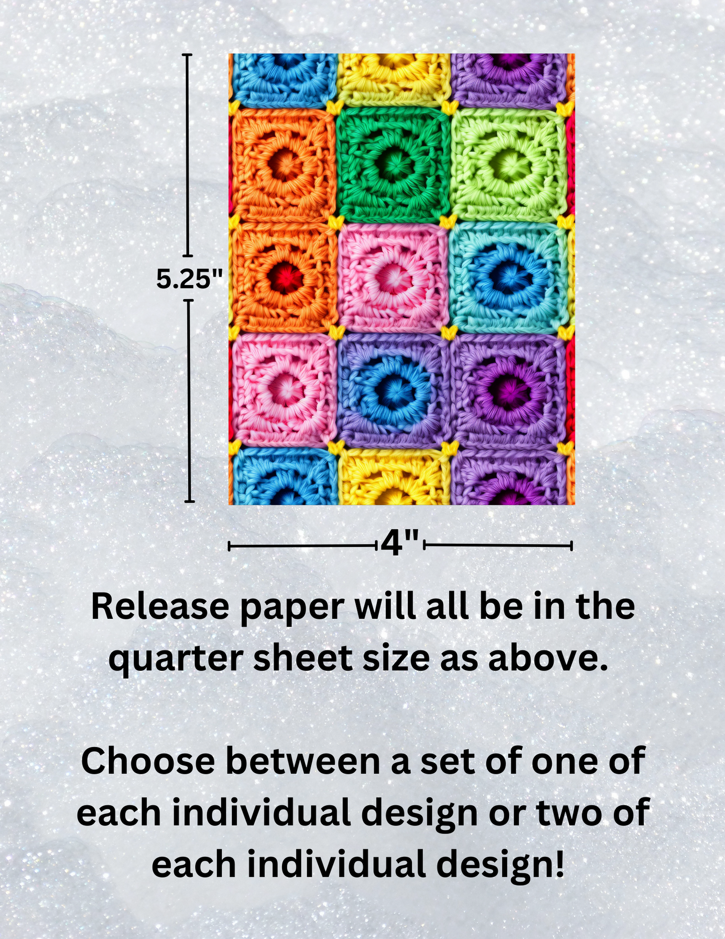 "Rainbow Crochet Combo Pack" Premium Diamond Painting Release Papers