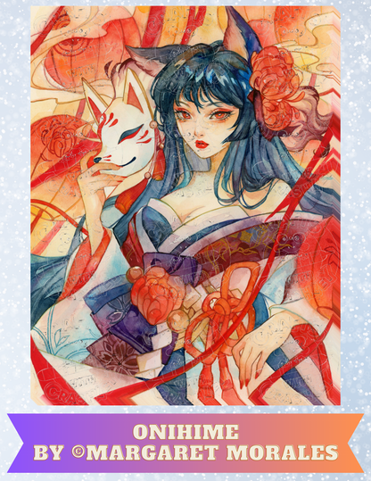 "Onihime" By ©Margaret Morales Decorative Diamond Painting Release Papers