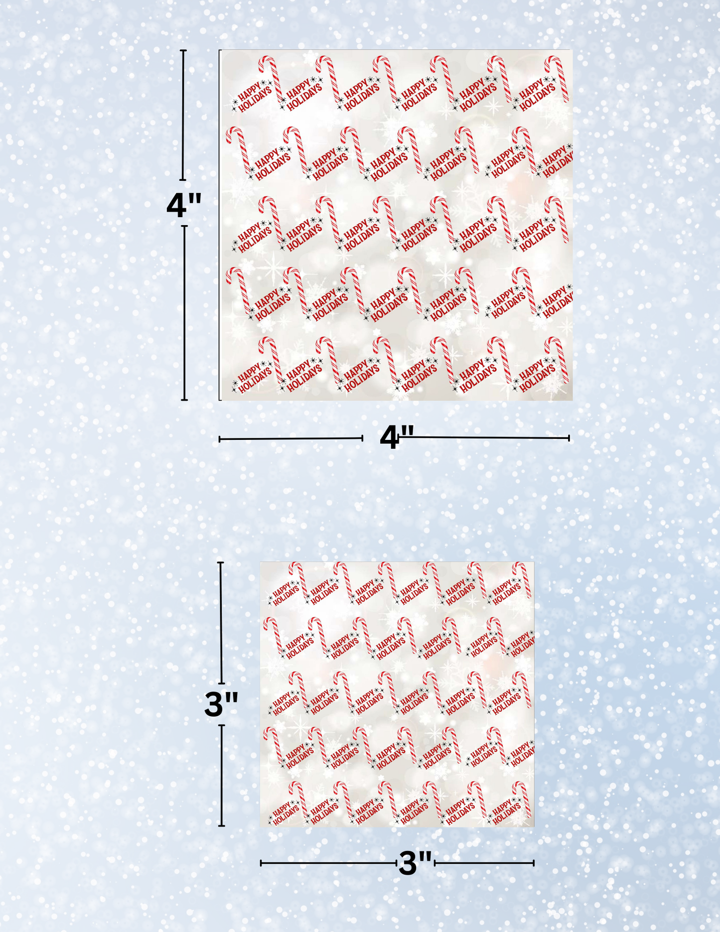 "Happy Holiday Candycane" Decorative Diamond Painting Release Papers