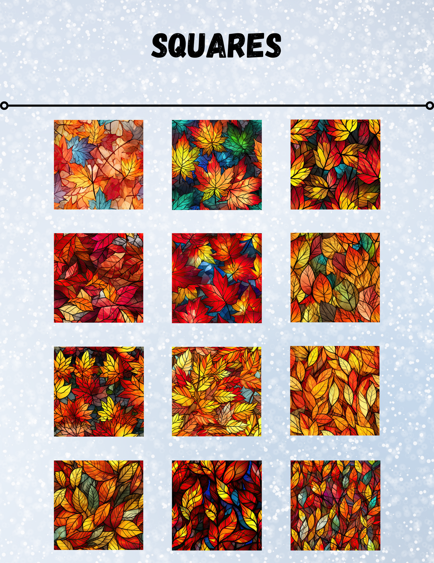 "Stained Glass Autumn Leaves" Decorative Diamond Painting Release Papers