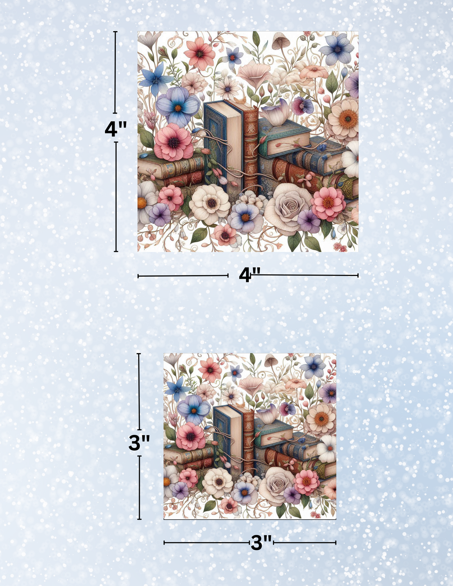 "Floral Books" Decorative Diamond Painting Release Papers