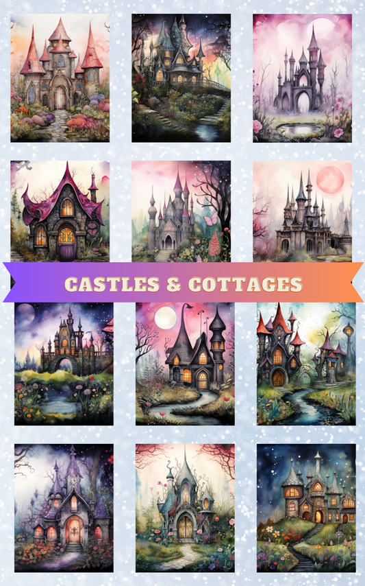 "Castles & Cottages" Decorative Diamond Painting Release Paper