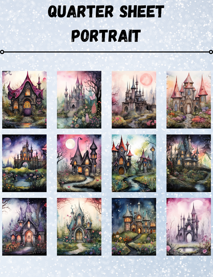 "Castles & Cottages" Decorative Diamond Painting Release Paper