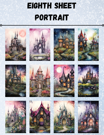 "Castles & Cottages" Decorative Diamond Painting Release Paper