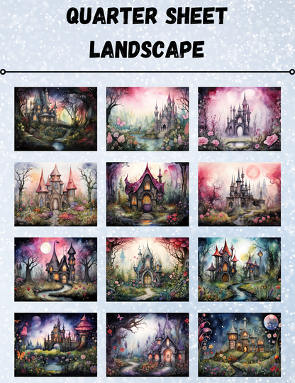 "Castles & Cottages" Decorative Diamond Painting Release Paper