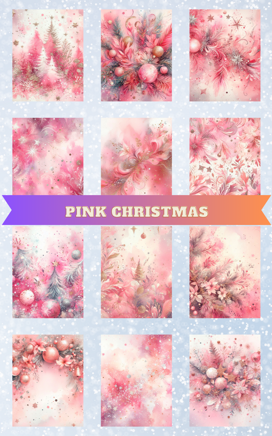 "Pink Christmas" Decorative Diamond Painting Release Paper