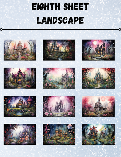 "Castles & Cottages" Decorative Diamond Painting Release Paper