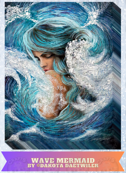 "Wave Mermaid" by ©Dakota Daetwiler Decorative Diamond Painting Release Papers