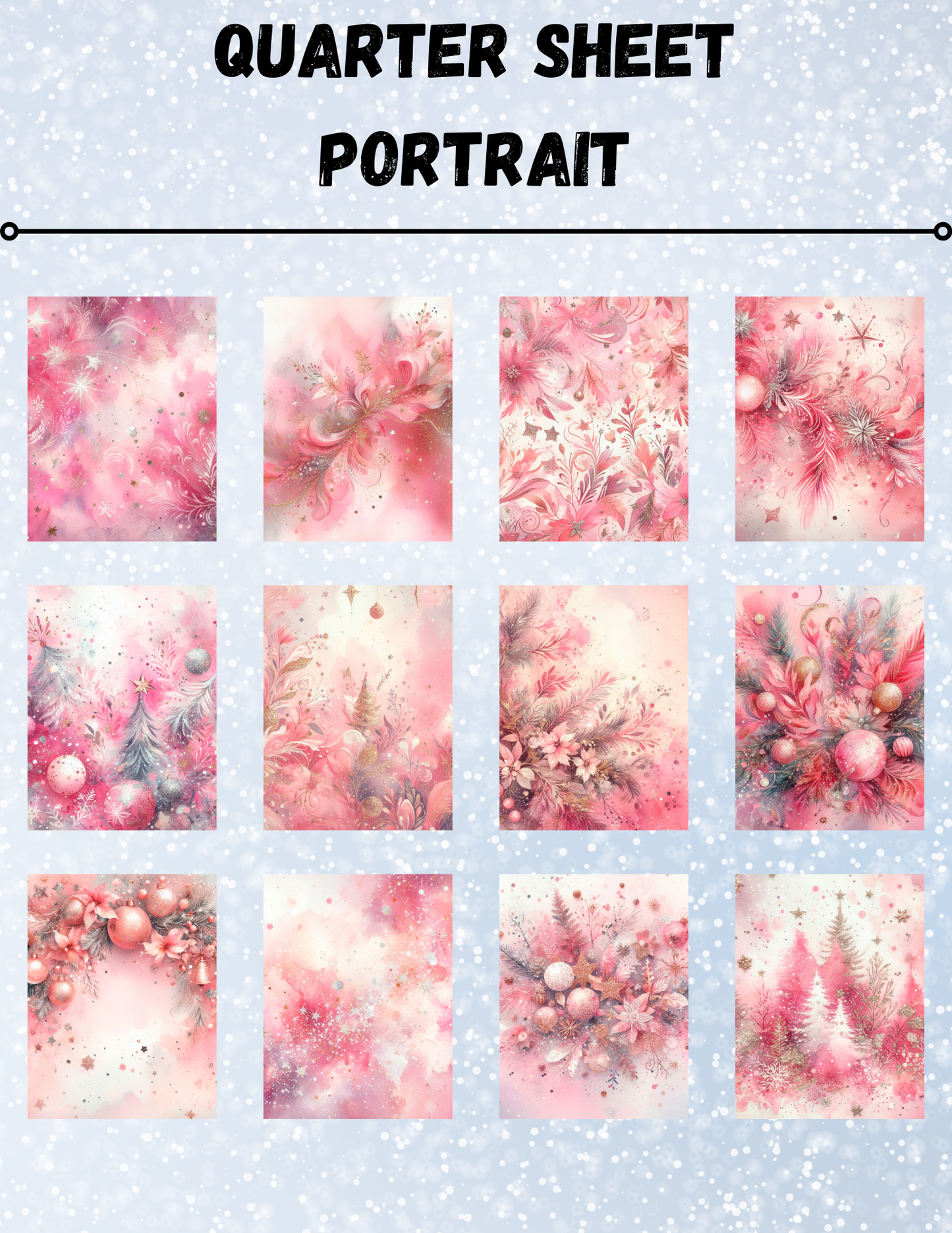 "Pink Christmas" Decorative Diamond Painting Release Paper