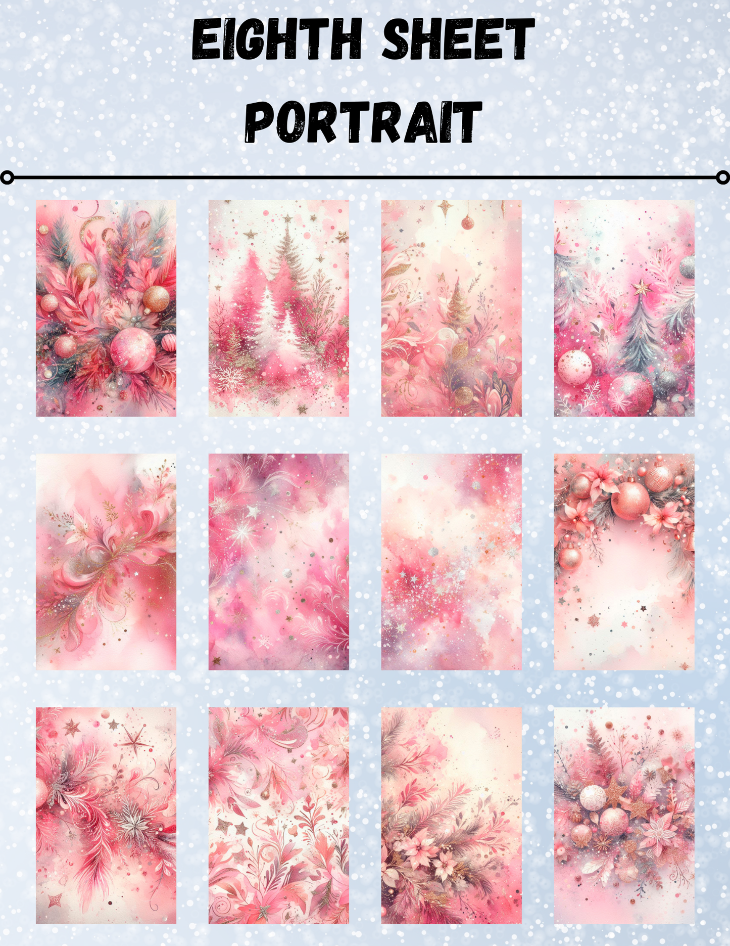 "Pink Christmas" Decorative Diamond Painting Release Paper