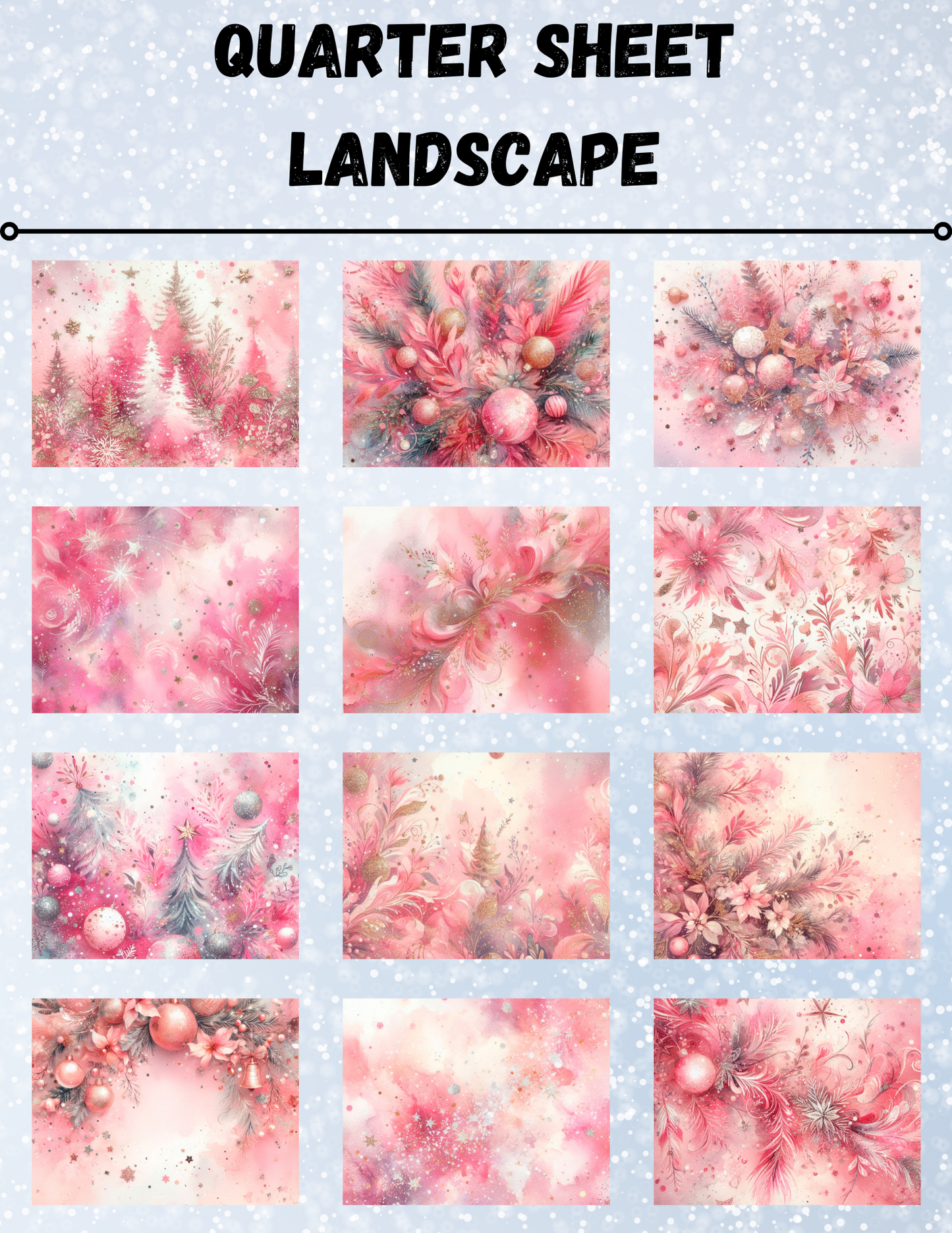 "Pink Christmas" Decorative Diamond Painting Release Paper