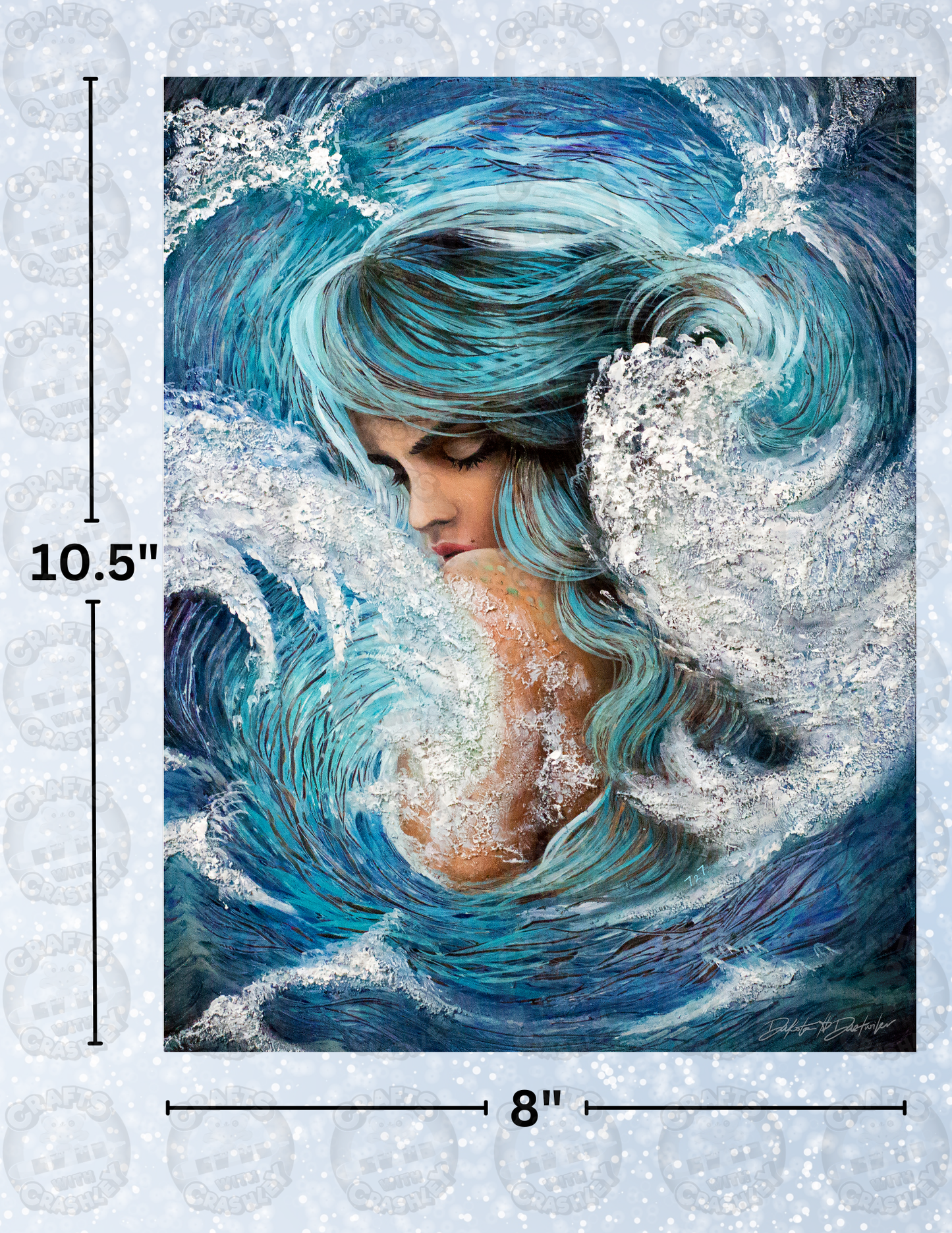 "Wave Mermaid" by ©Dakota Daetwiler Decorative Diamond Painting Release Papers