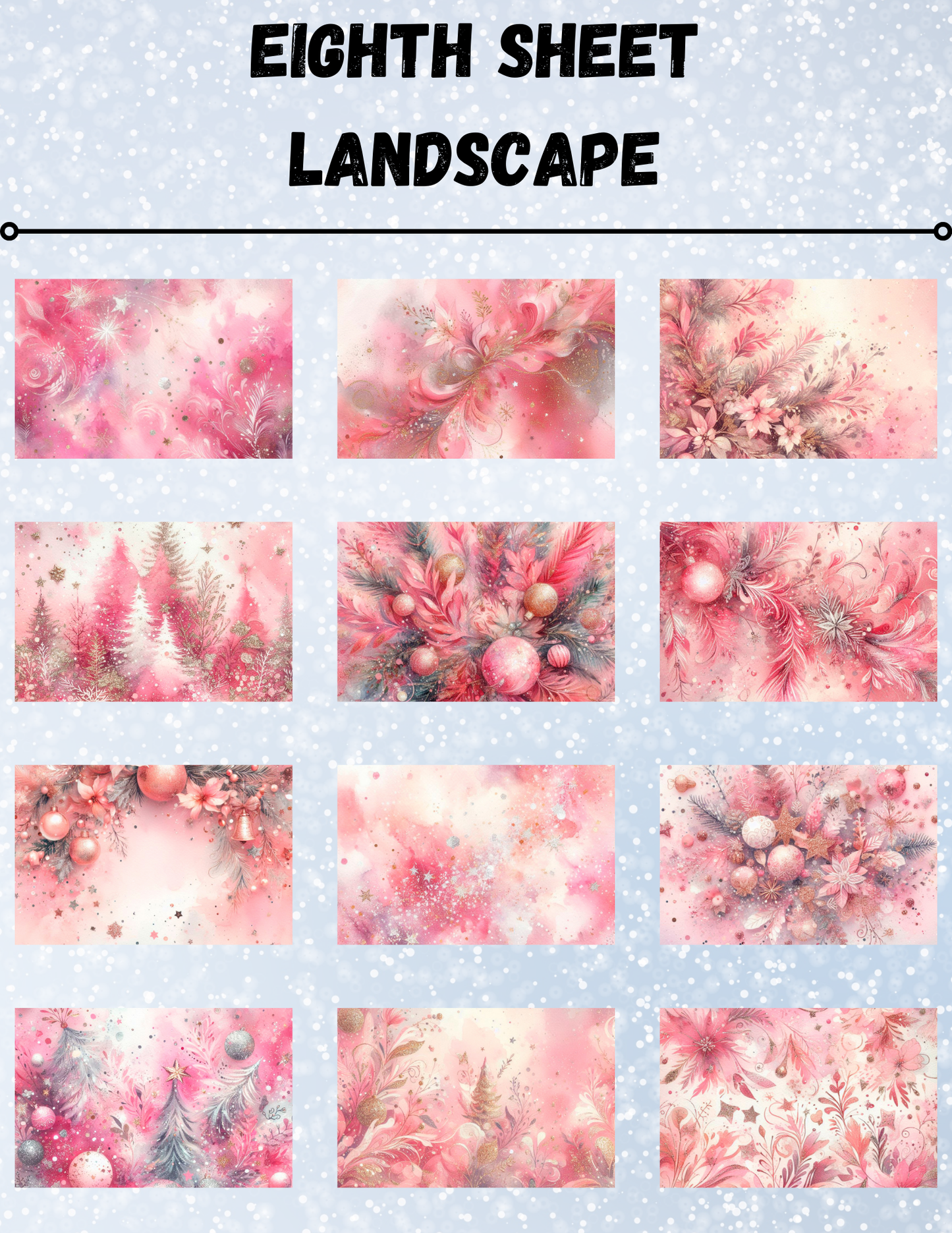 "Pink Christmas" Decorative Diamond Painting Release Paper