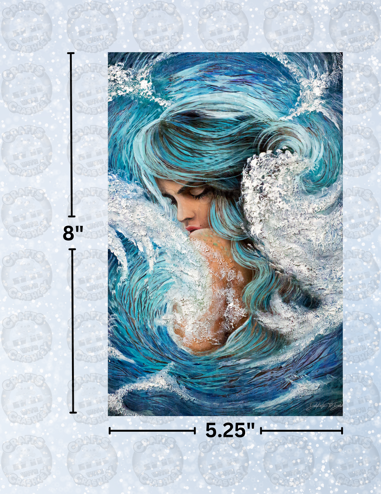 "Wave Mermaid" by ©Dakota Daetwiler Decorative Diamond Painting Release Papers