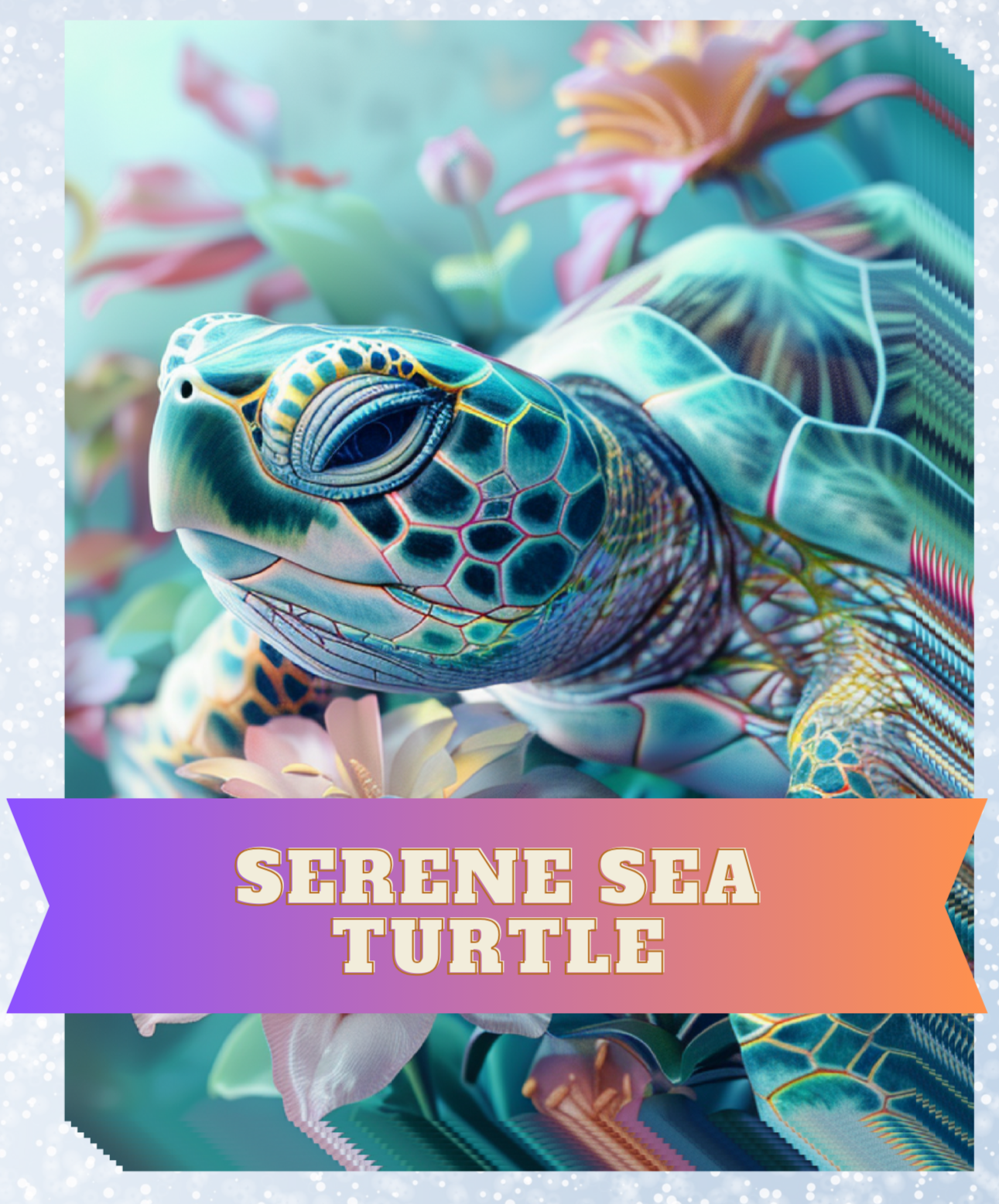 "Serene Sea Turtle" Decorative Diamond Painting Release Papers