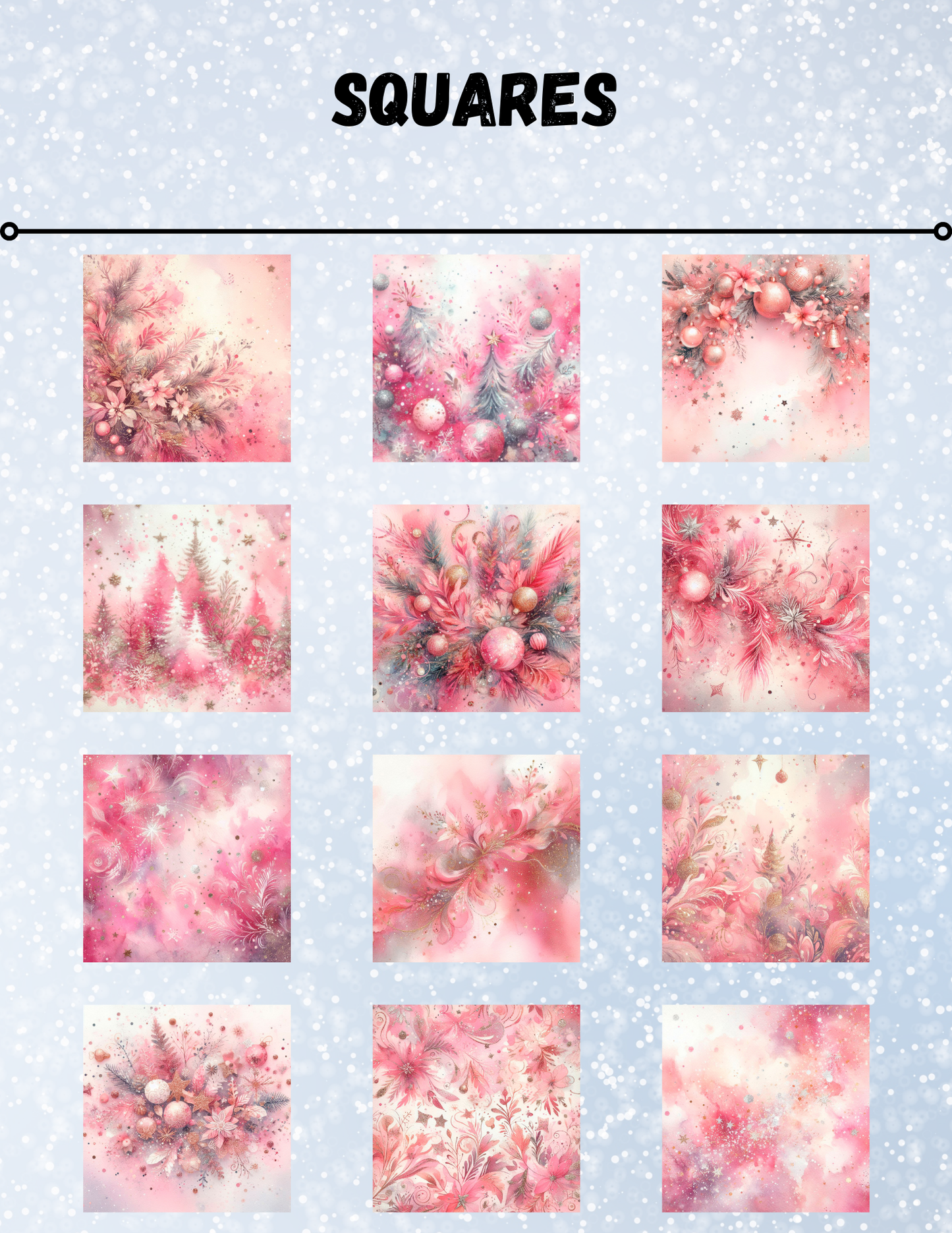 "Pink Christmas" Decorative Diamond Painting Release Paper