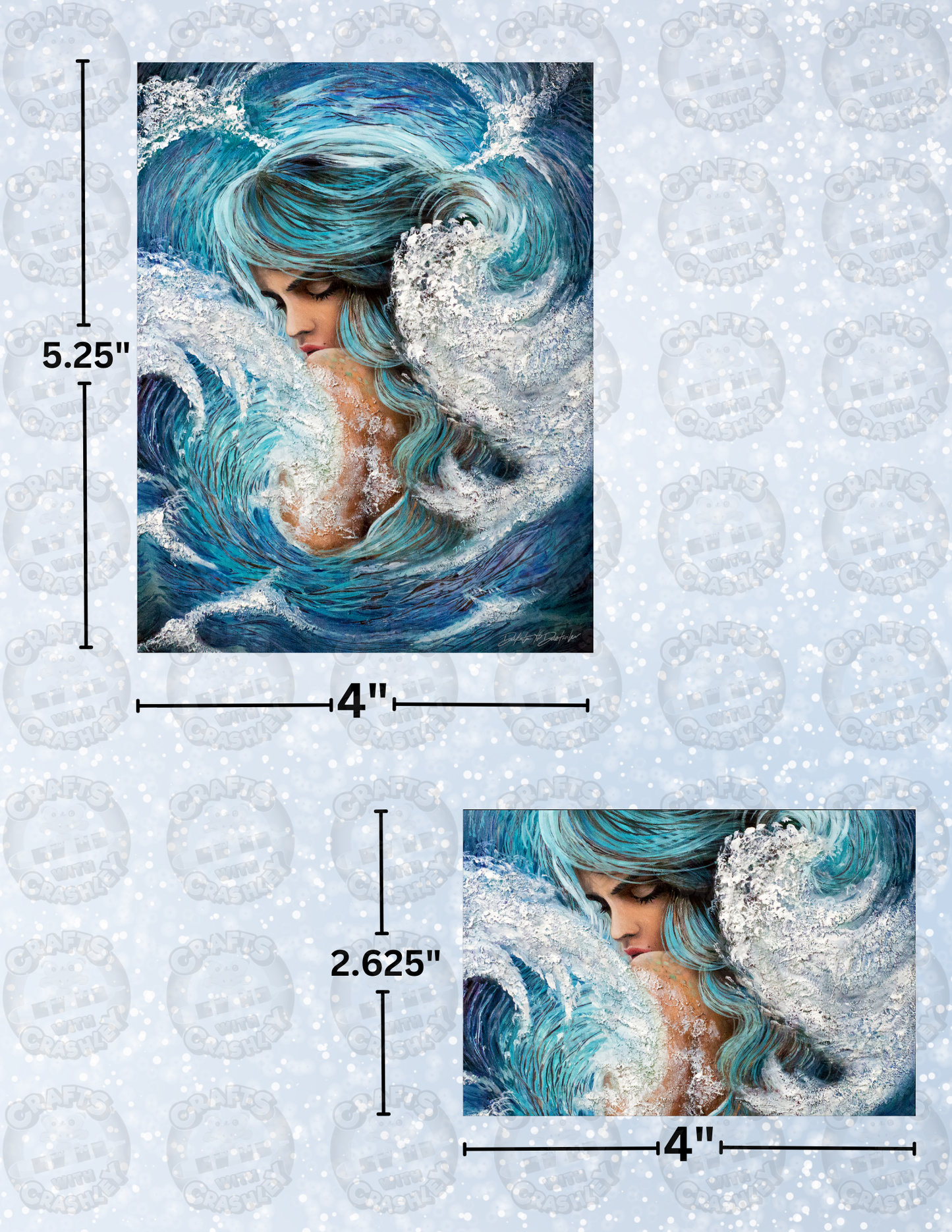 "Wave Mermaid" by ©Dakota Daetwiler Decorative Diamond Painting Release Papers