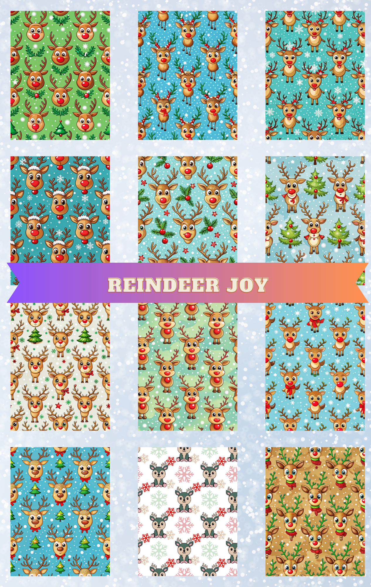 "Reindeer Joy" Decorative Diamond Painting Release Paper