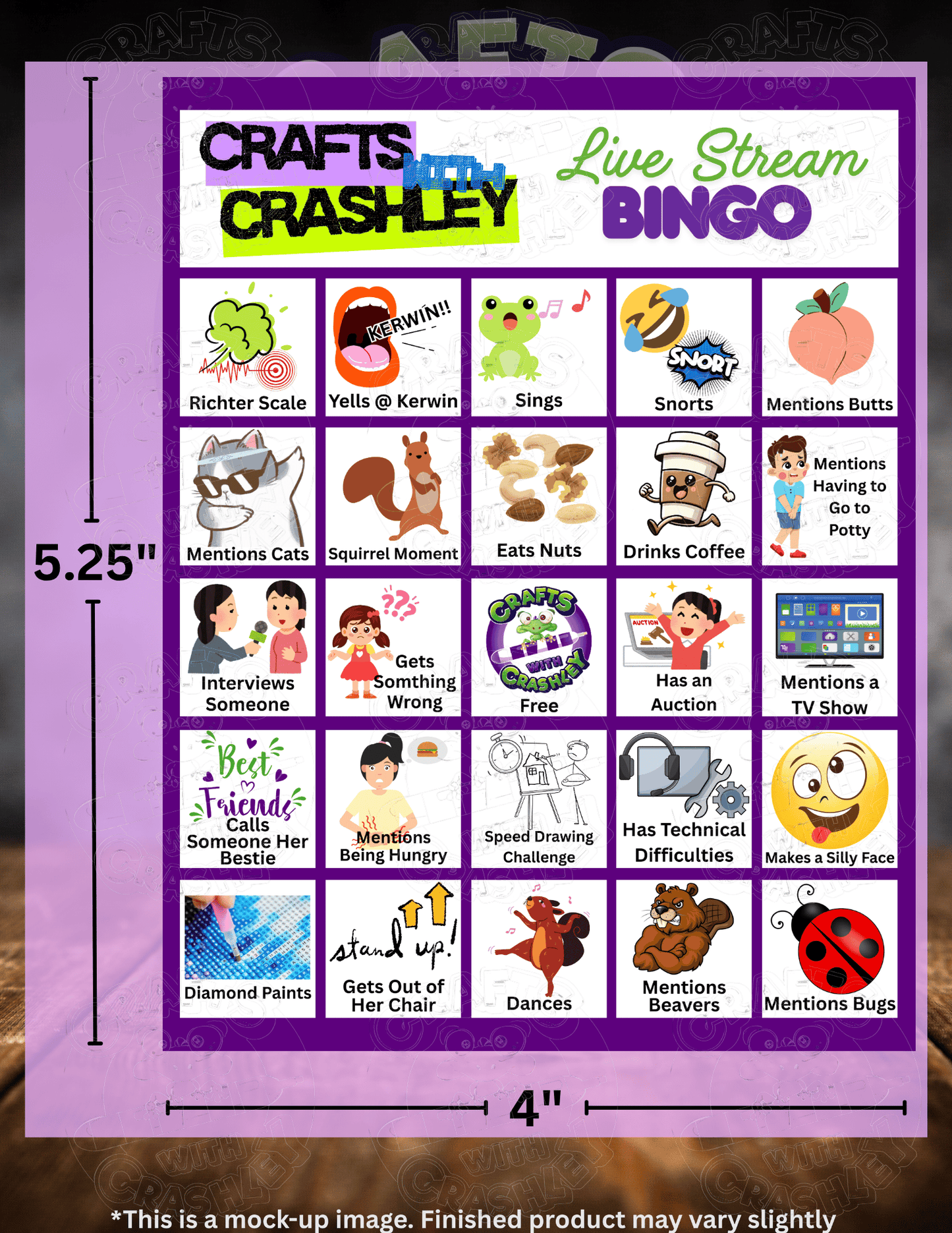 "Crafts With Crashley Bingo Card Combo Pack" Premium Release Papers for Diamond Painting