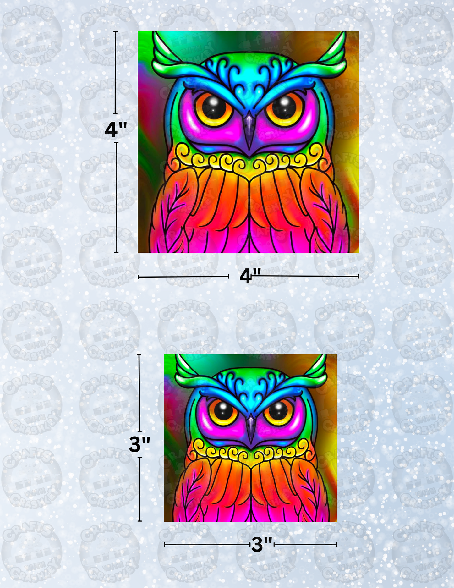 "Rainbow Owl" by Emma Casey Decorative Diamond Painting Release Papers