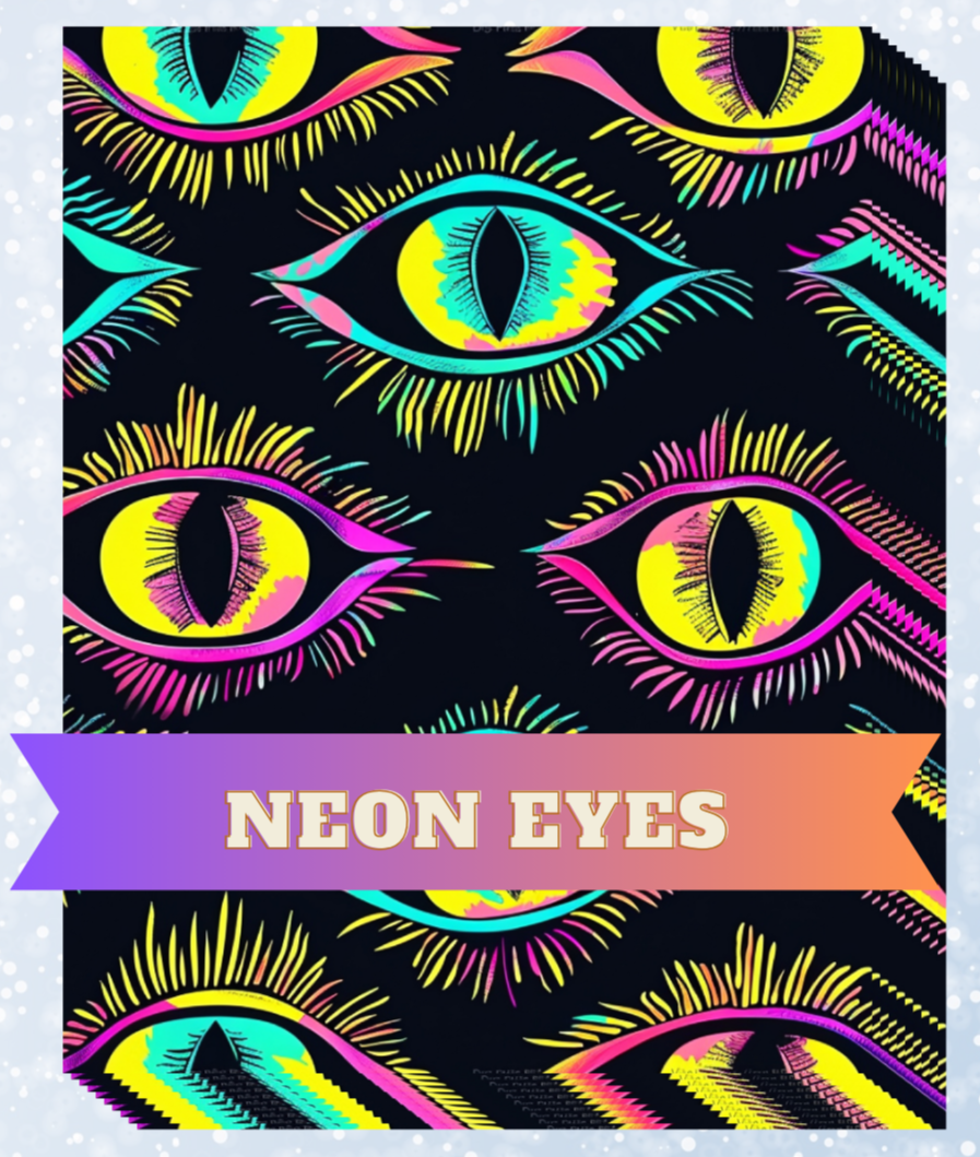 "Neon Eyes" Decorative Diamond Painting Release Papers