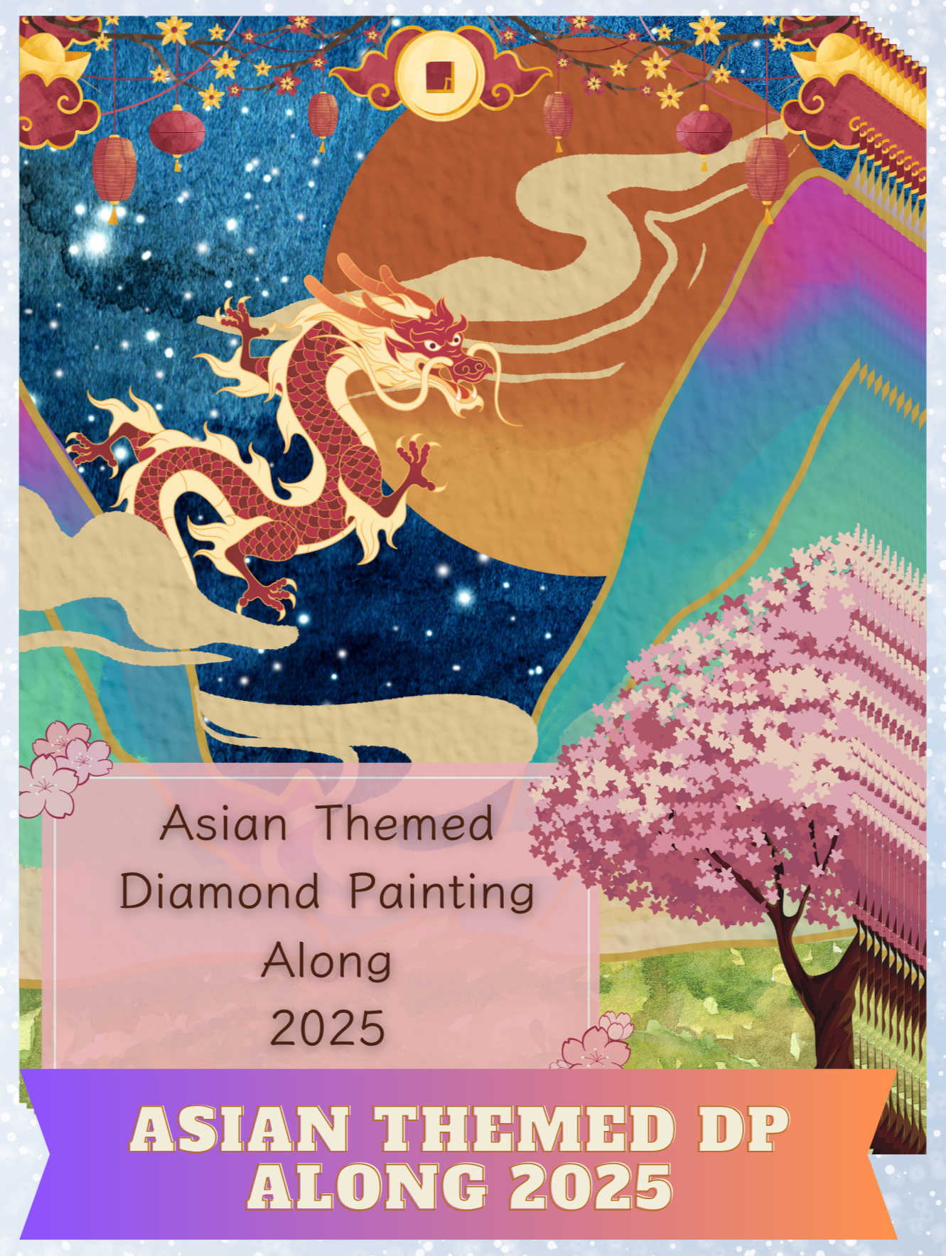 "Asian Themed DP Along 2025" Decorative Diamond Painting Release Papers