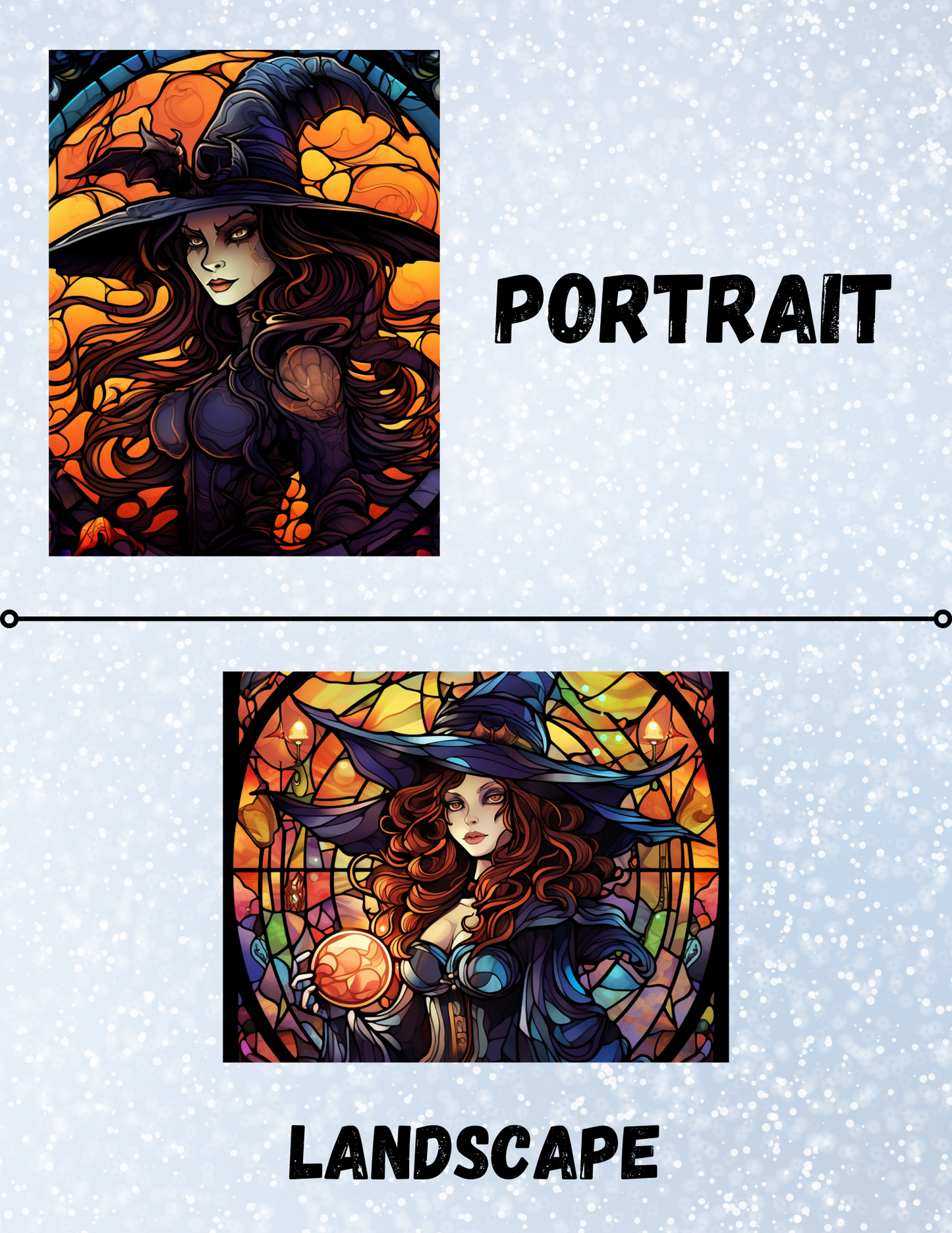 "Stained Glass Witches" Decorative Diamond Painting Release Papers