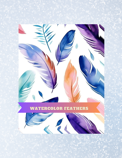 "Watercolor Feathers" Decorative Diamond Painting Release Papers