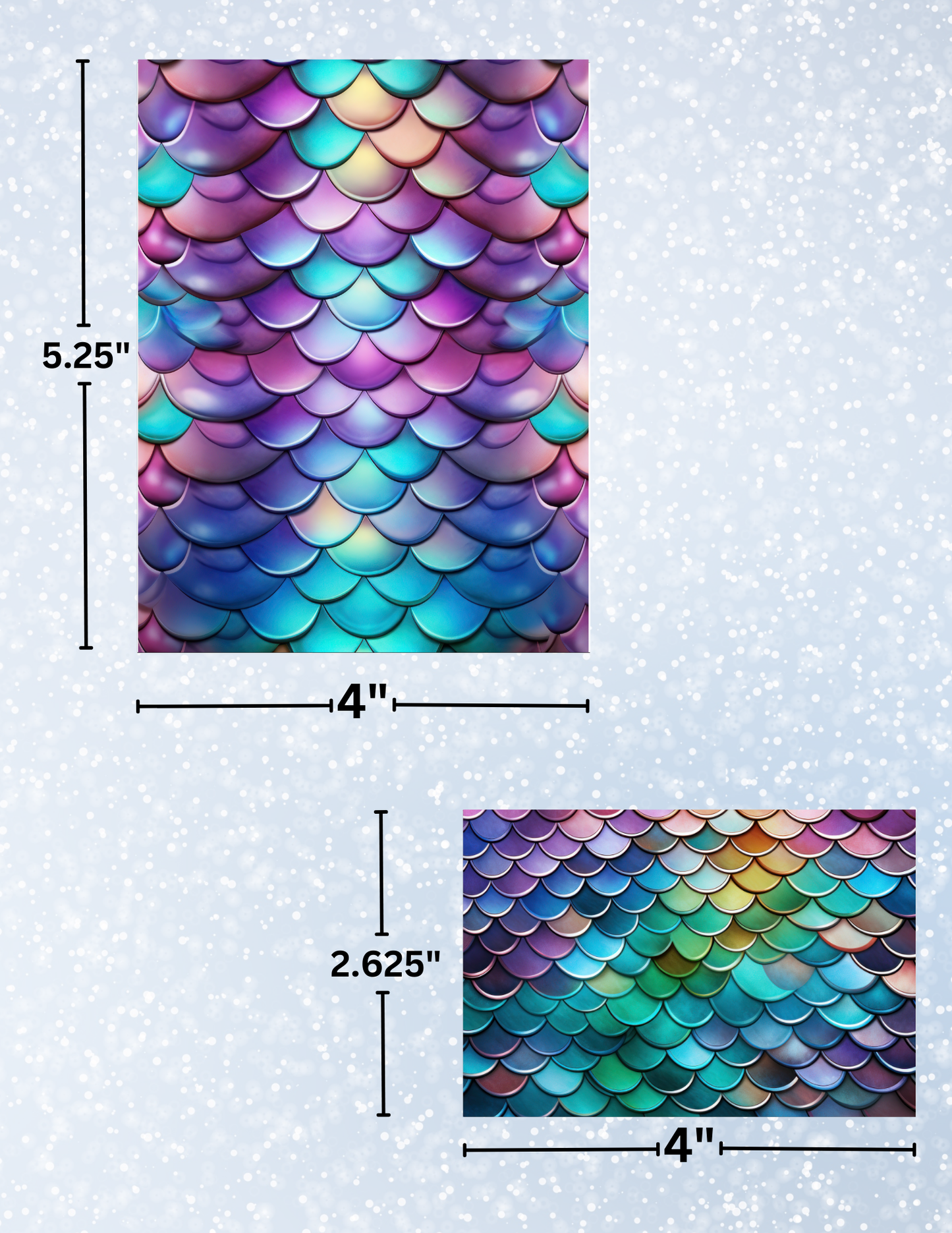 "3D Mermaid Scales" Premium Diamond Painting Release Papers