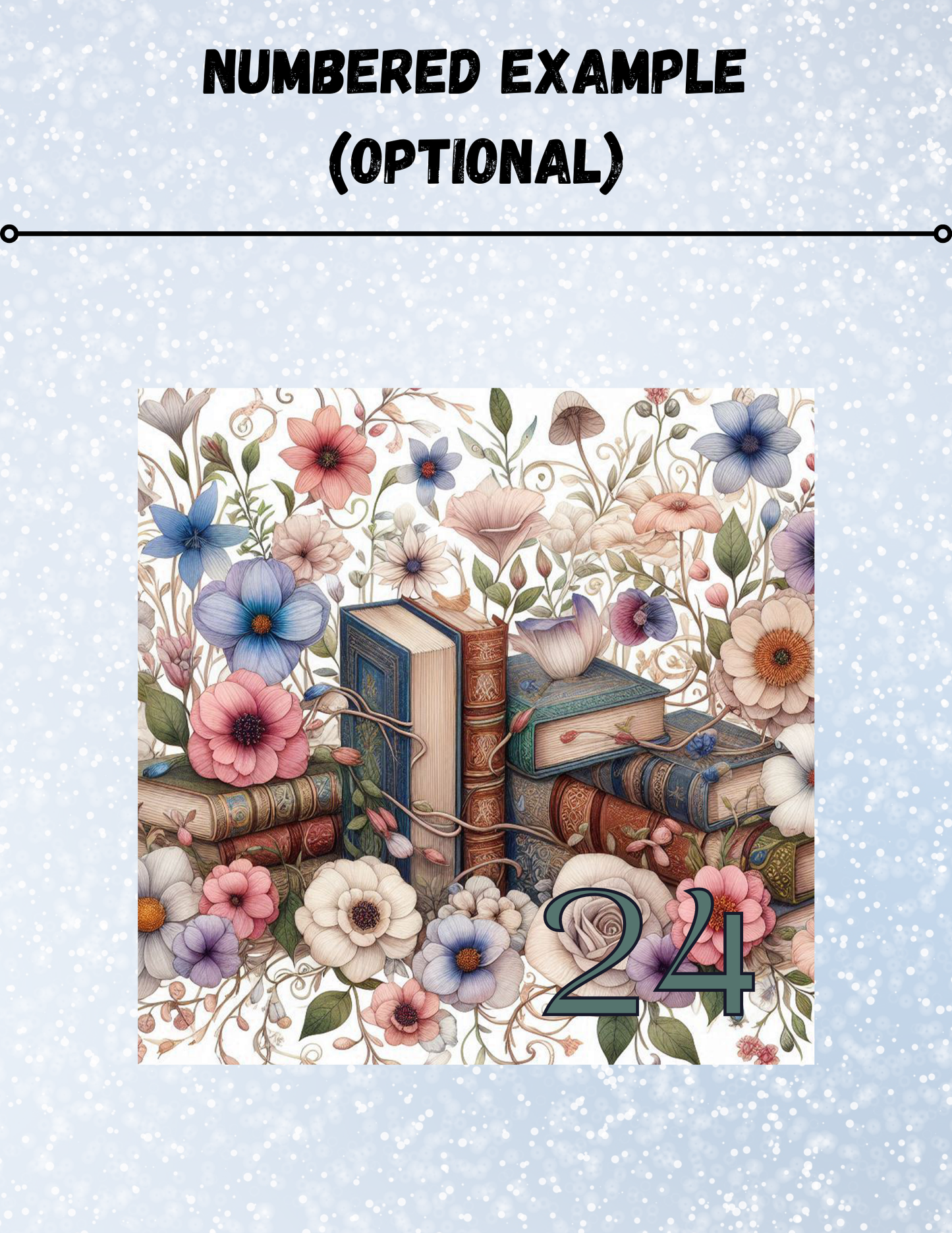 "Floral Books" Decorative Diamond Painting Release Papers