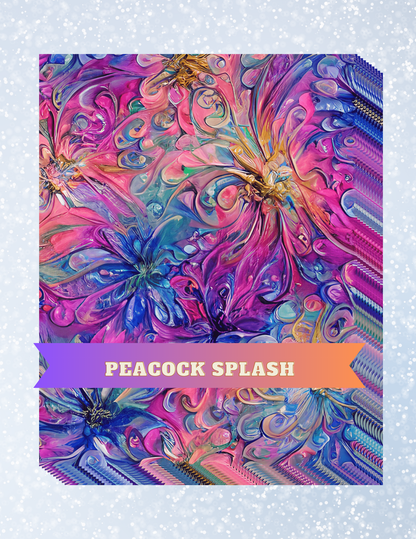 "Peacock Splash" Decorative Diamond Painting Release Papers