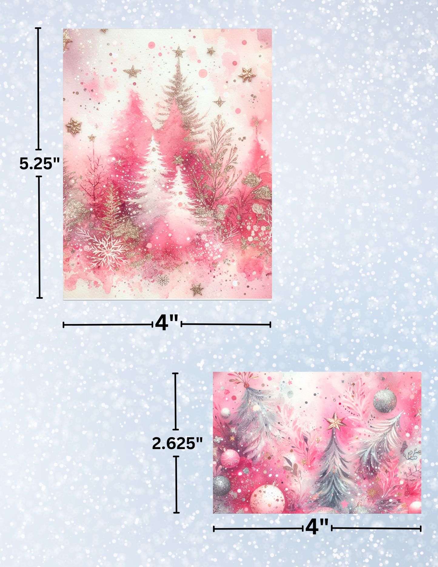 "Pink Christmas" Decorative Diamond Painting Release Paper