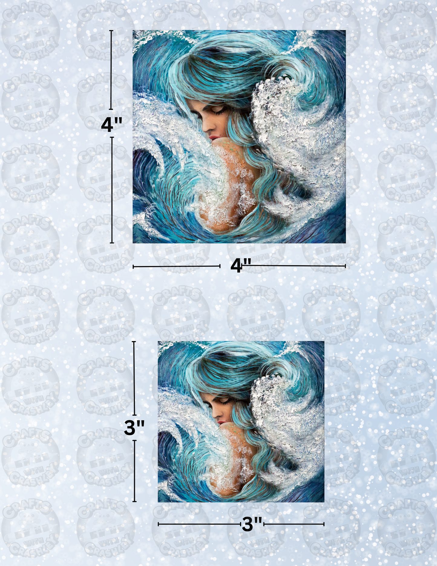 "Wave Mermaid" by ©Dakota Daetwiler Decorative Diamond Painting Release Papers