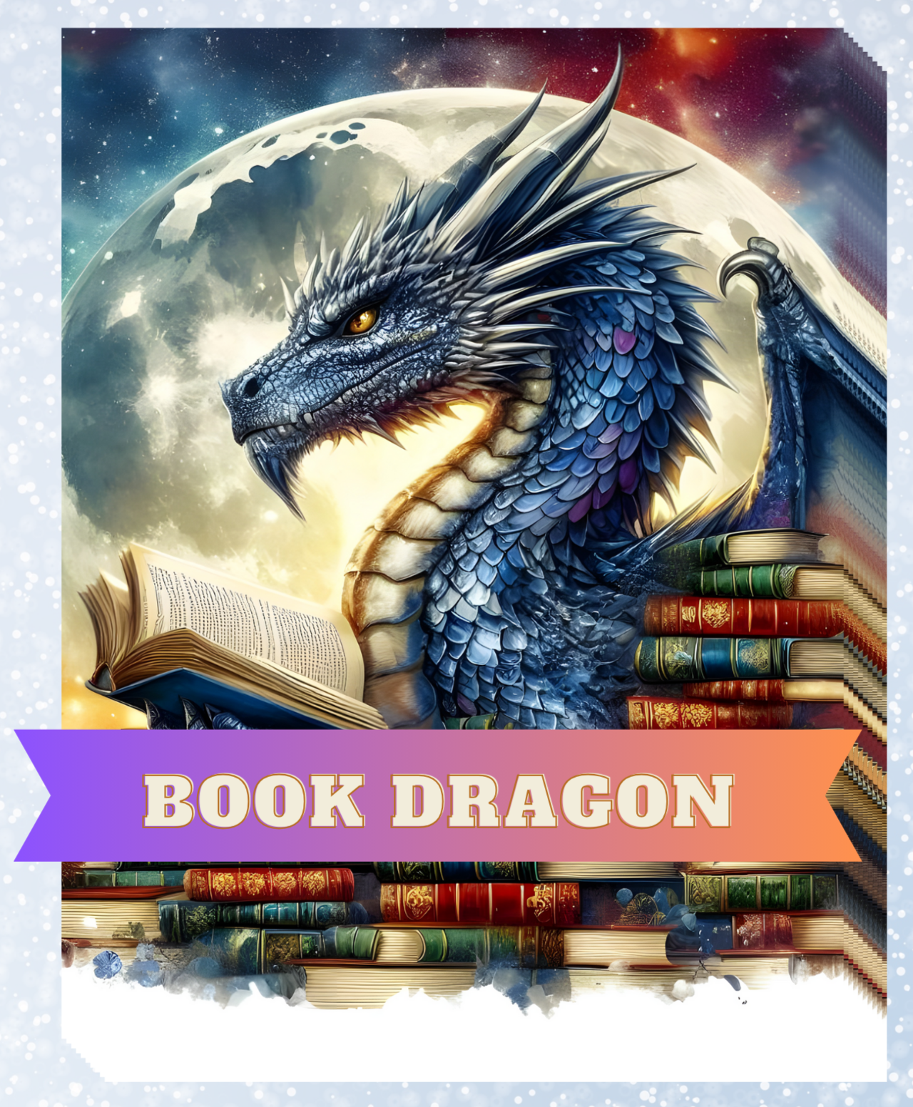 "Book Dragon" Decorative Diamond Painting Release Papers