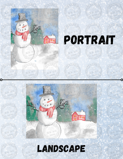 "Snowman Farmhouse" By Crafting and Crime Daily Decorative Diamond Painting Release Papers