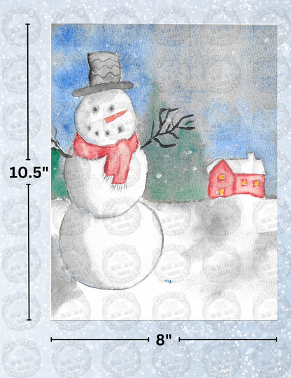 "Snowman Farmhouse" By Crafting and Crime Daily Decorative Diamond Painting Release Papers